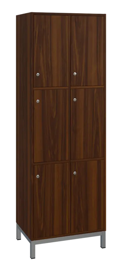 SBS-3322 šatní skříň 6-boxová, 1800x600x400 mm, kovové nohy, ořech královský